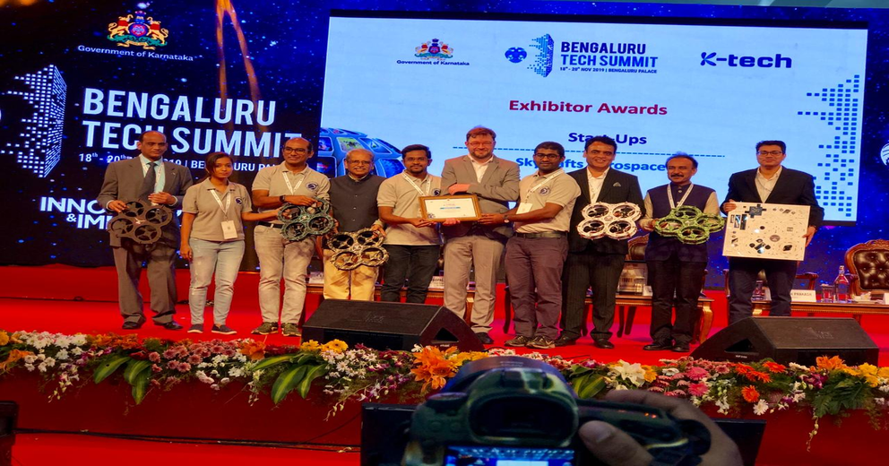 Best Exhibitor Award for the year 2019 (Skykrafts Aerospace Pvt Ltd)